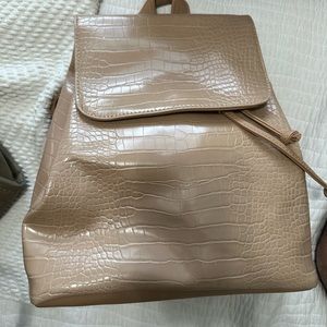 Nude backpack purse